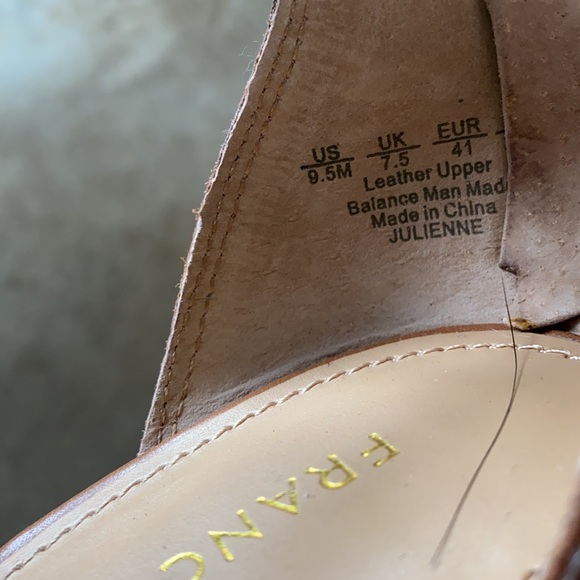 EUC Franco Sarto Heeled Tan Leather Sandal Sz 9.5 - Picture 7 of 7